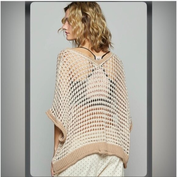 POL Beige Knit Peace Sign Top - Picture 2 of 4